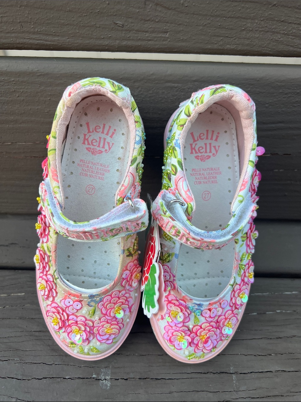 Lelli Kelly Pink Floral Mary Jane Kids Shoes